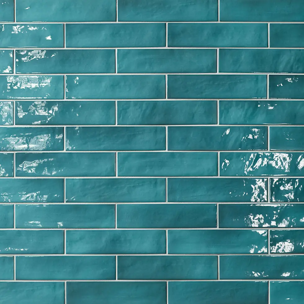 Stroeher Living Color Brix Feinsteinzeug Riemchen Farbabbildung 1053 Petrol Blue Glossy