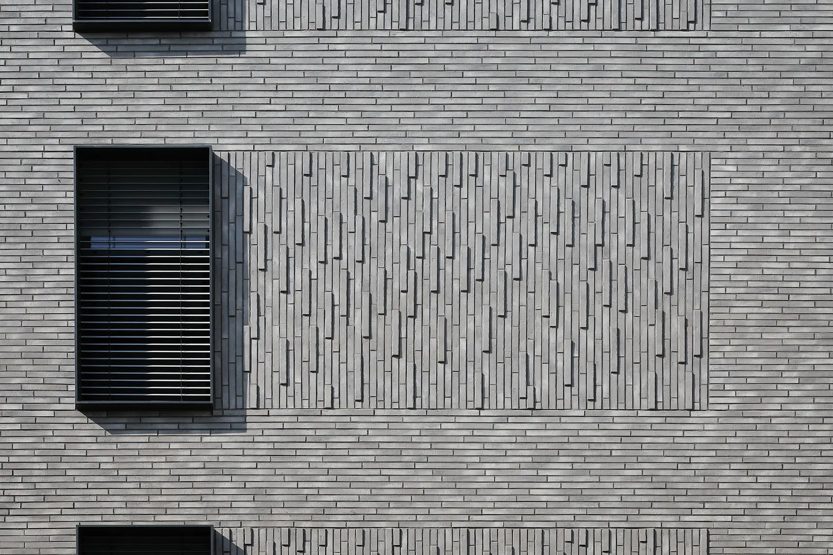 Stroeher Klinkerriemchen Kontur Grau Engobiert 3D Fassaden