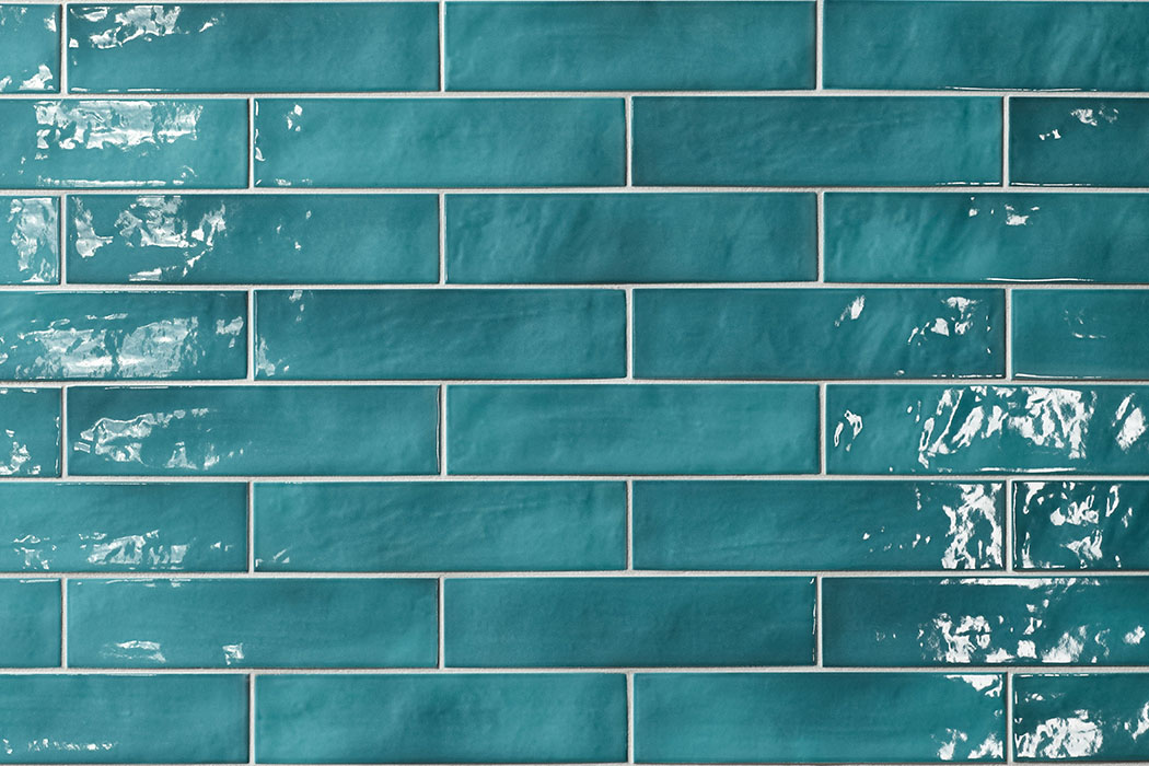 Feinsteinzeug Riemchen 246 x 60 mm petrol blue glossy