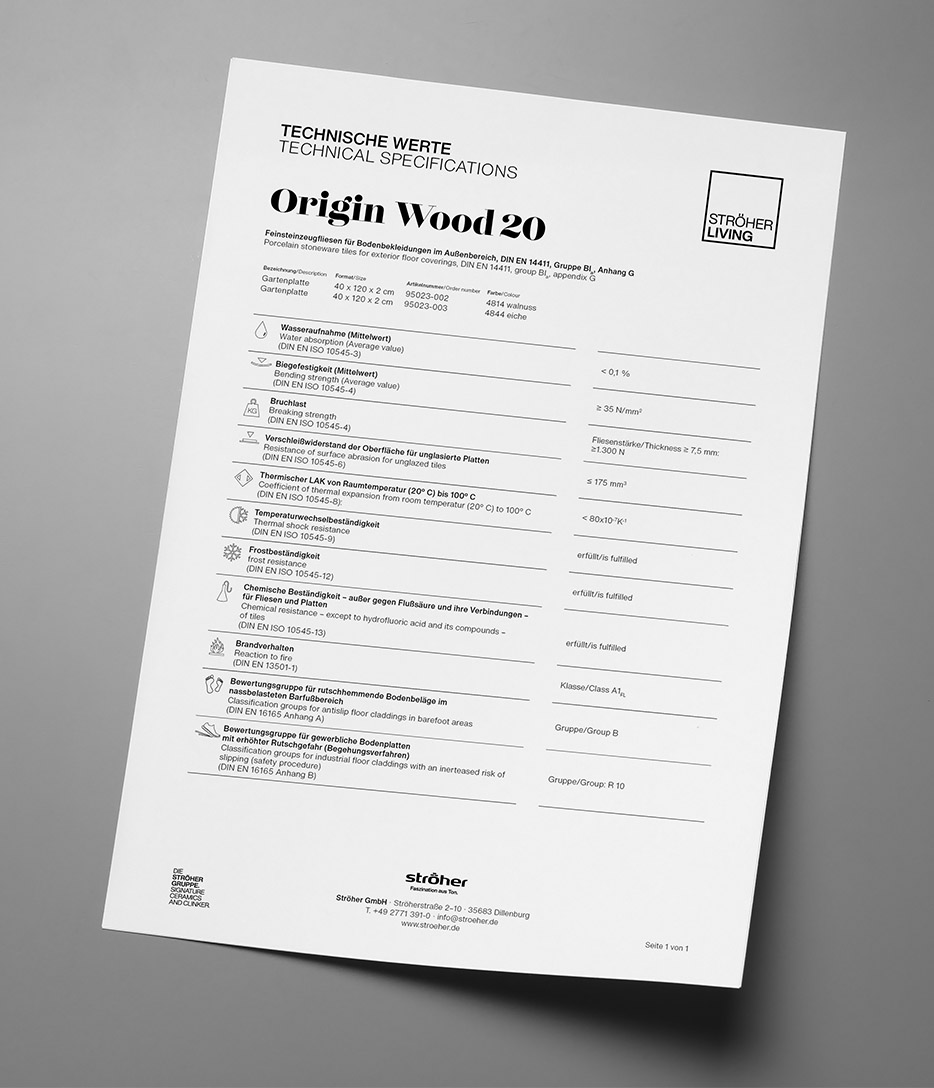 Stroeher Terrassenplatten Origin Wood 20 Downloads Technische Werte