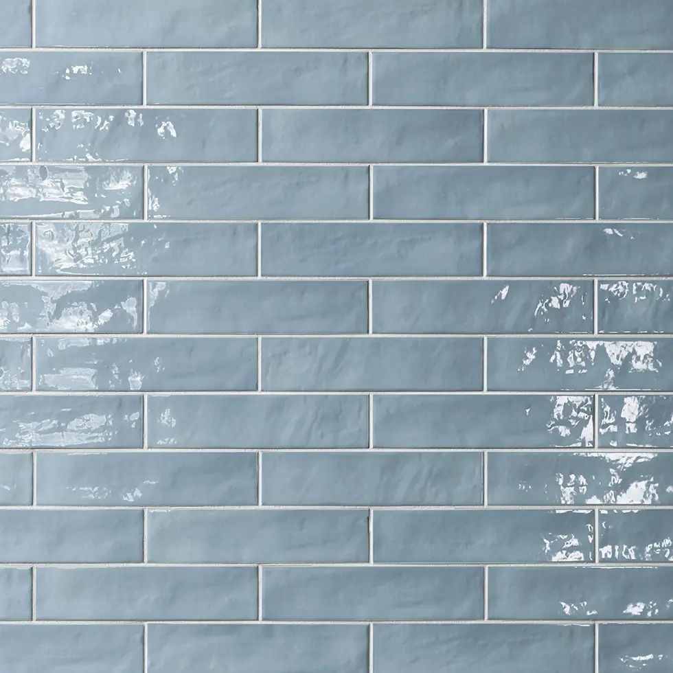 Stroeher Living Color Brix Feinsteinzeug Riemchen Farbabbildung 1051 Ice Blue Glossy