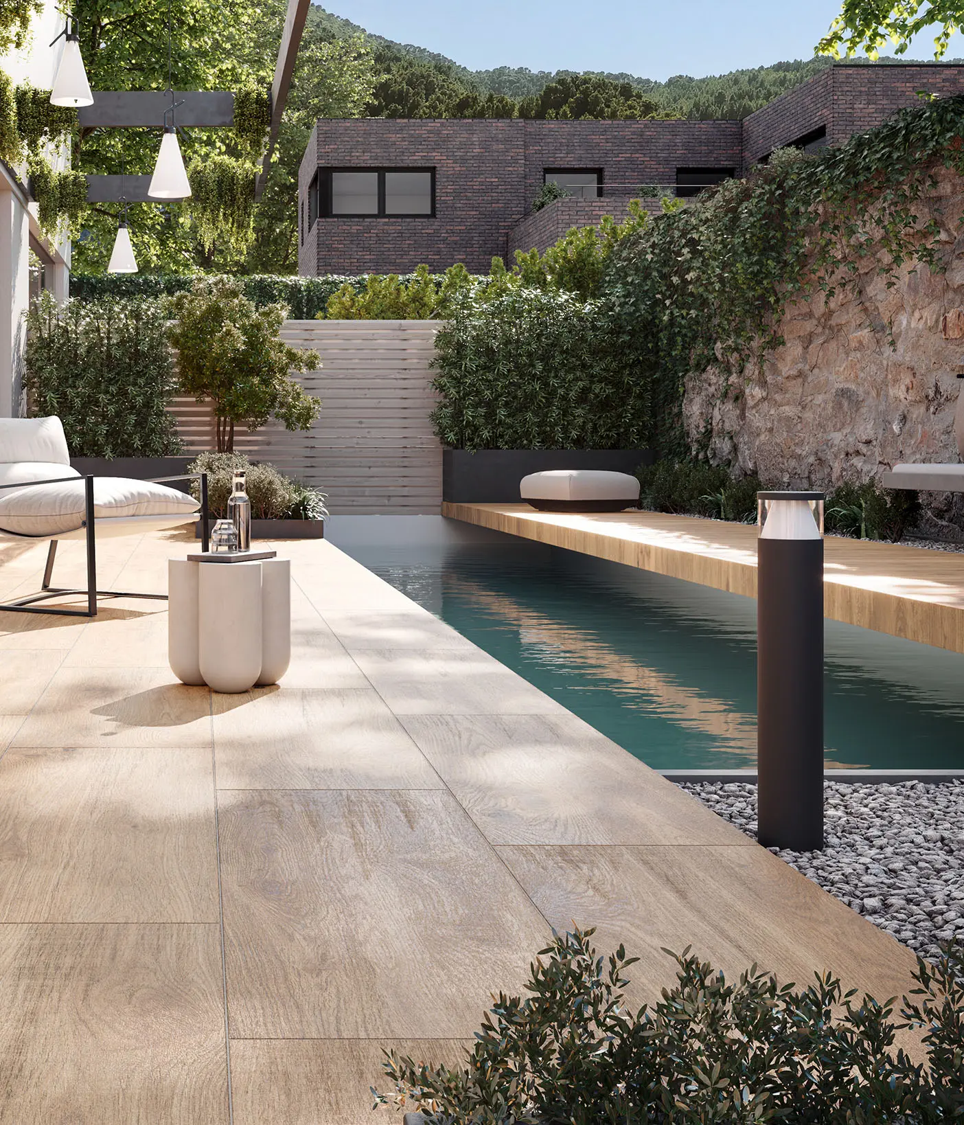 Stroeher Living Origin Wood 20 Terrassenplatten Holzoptik Pool Umrandung