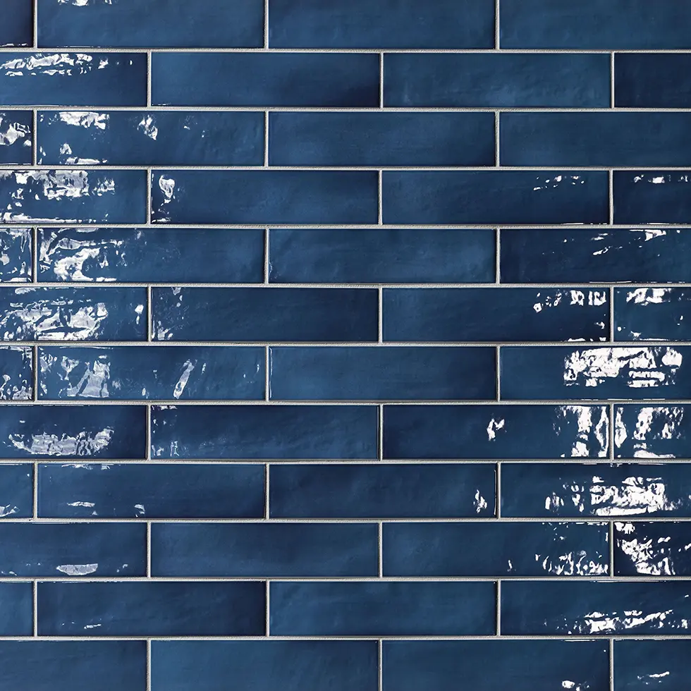 Stroeher Living Color Brix Feinsteinzeug Riemchen Farbabbildung 1057 Ocean Blue Glossy