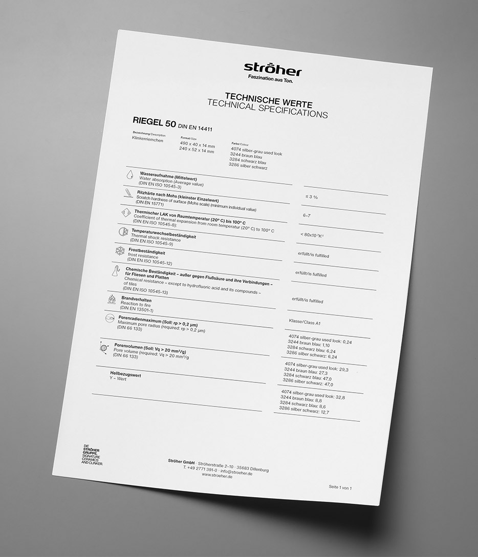 Stroeher Klinkerriemchen Riegel 50 Downloads Technische Werte