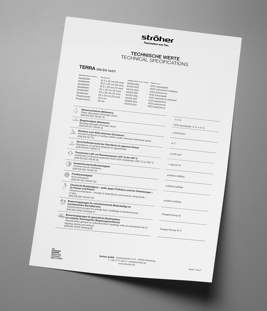 Stroeher Terrassenfliesen Terra Downloads Technische Werte