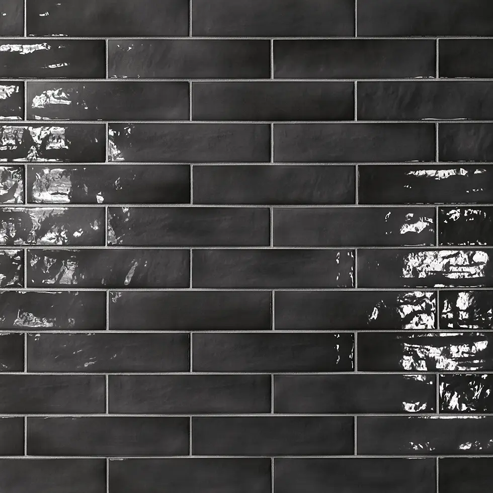 Stroeher Living Color Brix Feinsteinzeug Riemchen Farbabbildung 1088 Space Black Glossy