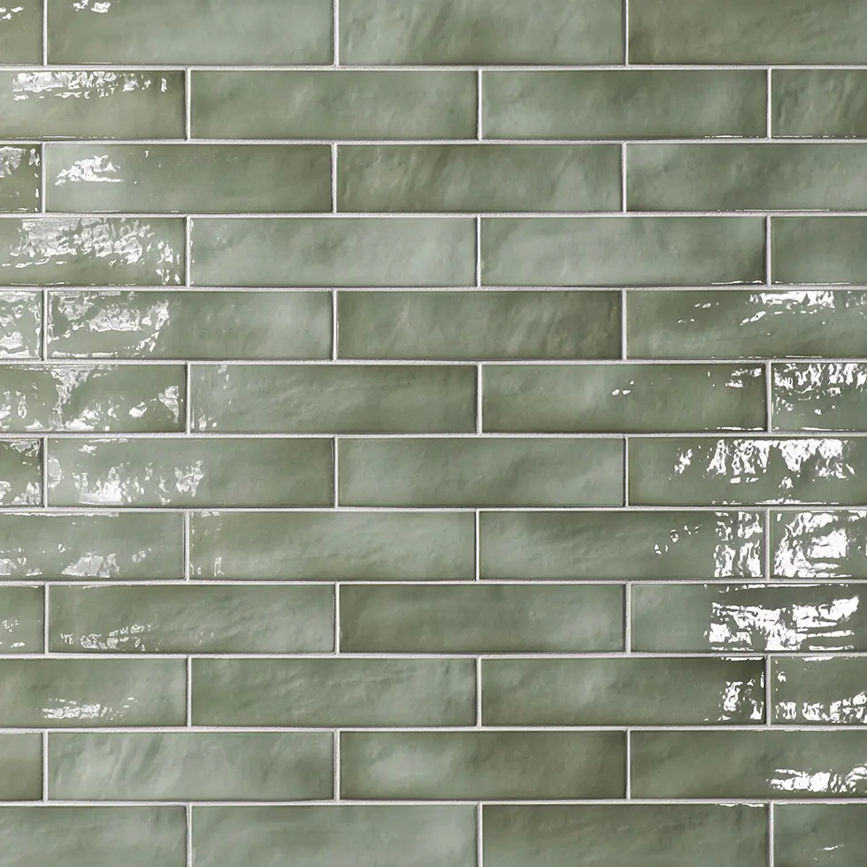 Stroeher Living Color Brix Feinsteinzeug Riemchen Farbabbildung 1066 Jungle Green Glossy