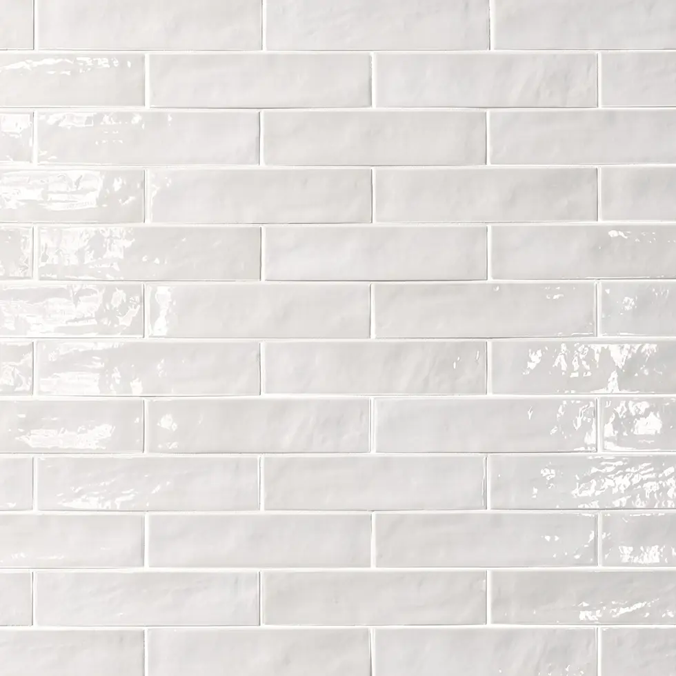 Stroeher Living Color Brix Feinsteinzeug Riemchen Farbabbildung 1002 Pearl White Glossy