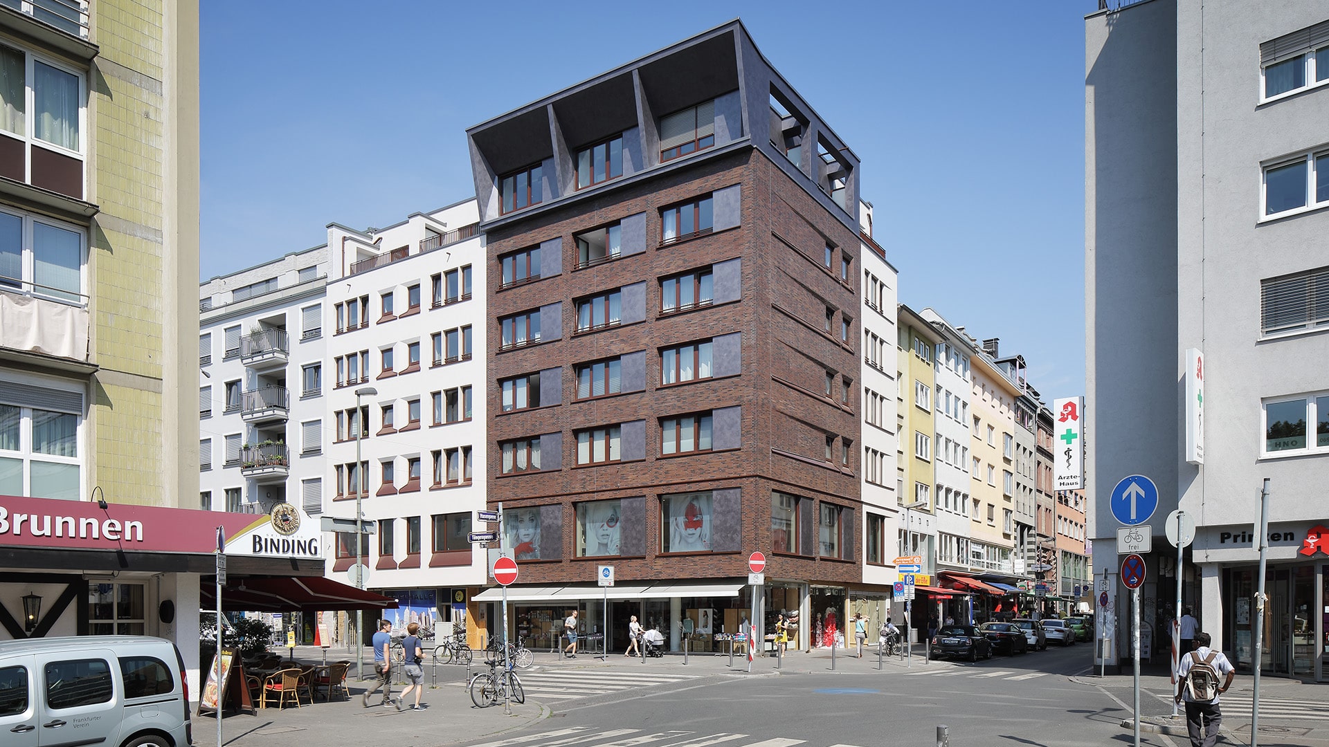 Stroeher Klinkerriemchen Riegel 50 Braunblau Langformat Referenzen Toengesgasse Frankfurt 01