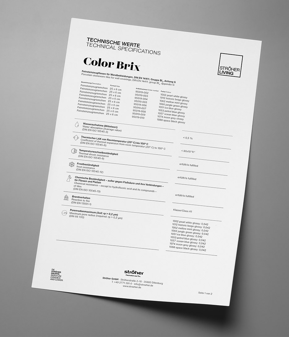 Stroeher Wohnkeramik Color Brix Downloads Technische Werte